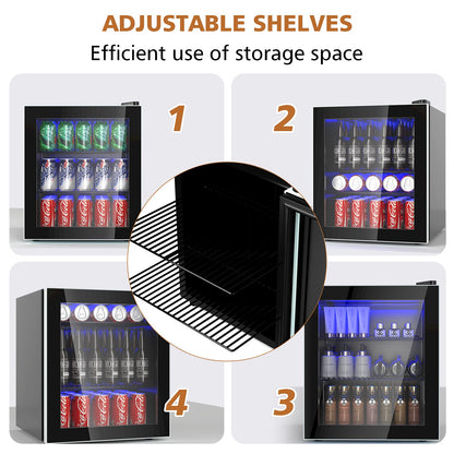 ARLIME Mini Fridge, Drink Cooler, 60 Can, Beverage Refrigerator for Bedroom, Office, Home Kitchen, Bar