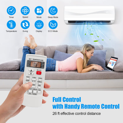 Mini Split Ac/Heating System - 18000BTU Mini Split Air Conditioner w/Heat Pump, 19 SEER2 208-230V Inverter Split AC Unit