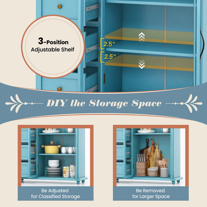 Kitchen Storage Cabinet with 4 Drawers for Entryway