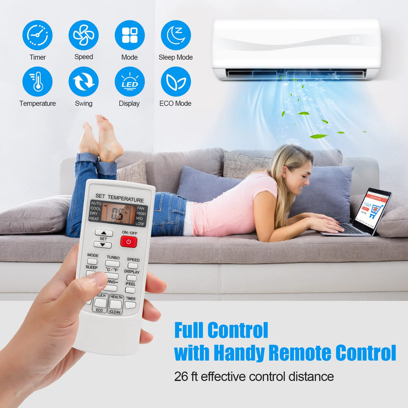 Mini Split Ac/Heating System - 24000BTU Mini Split Air Conditioner w/Heat Pump, 18.5 SEER2 208-230V Inverter Split AC Unit