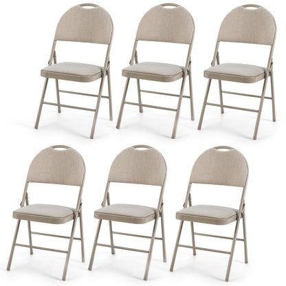 ARLIME Folding Chairs w/Padded Seats, Padded Folding Chair w/Handle Hole, Upholstered Seat