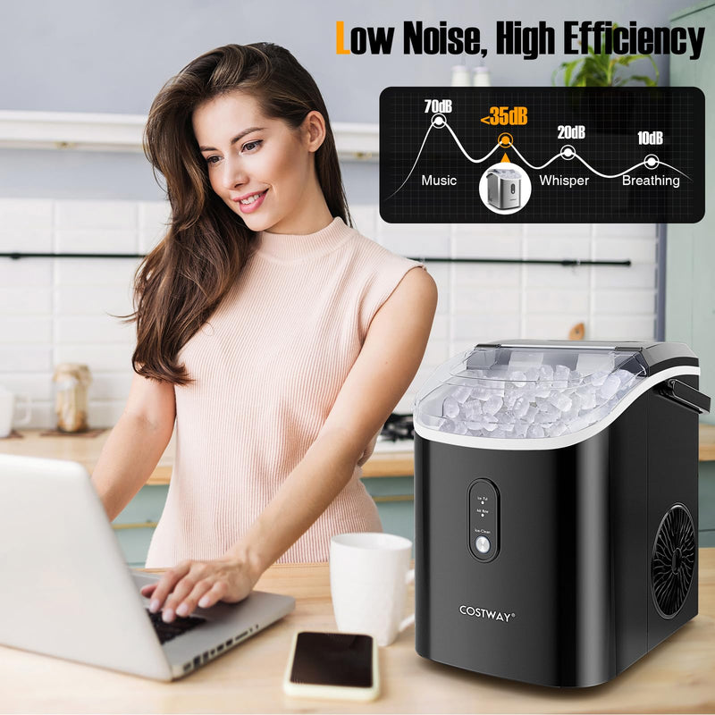 ARLIME Nugget Countertop Ice Maker with Handle Ready in 6 Mins 34 lbs/24H