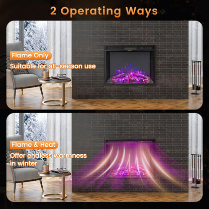 26 Inches Electric Fireplace with Remote Control
