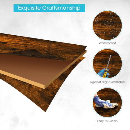 3 PCS Dining Table Set for 4 with 2 Benches for Dining Room