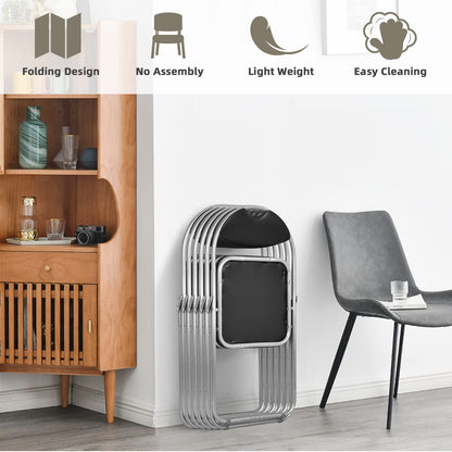 ARLIME Folding Chairs Set of 6, Foldable Chairs w/Handle Hole