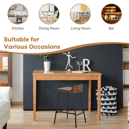 Bar Stool 24.5'' Industrial Pub Stool with Low Backrest and Footrest