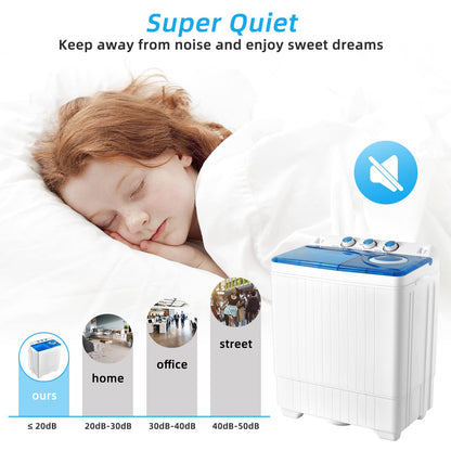 ARLIME Portable Washing Machine, 26 lbs Washer and Spinner Combo with Drain Pump,18 lbs Washing 8 lbs Spinning Twin Tub