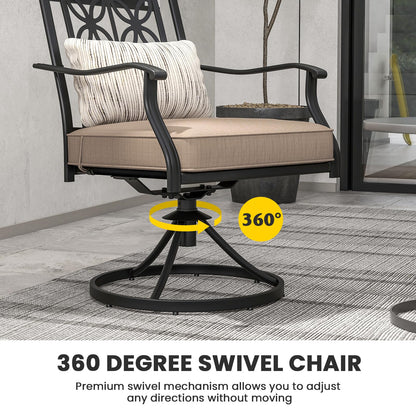 2/4 Pieces Patio Swivel Dining Chairs