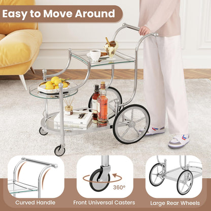 Rolling Serving Cart with 3 Tier Shelf for Hotel