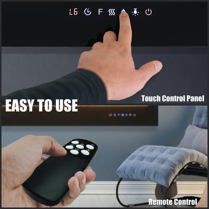 ARLIME 50” Recessed Electric Fireplace 750W/1500W Wall Mounted & in Wall