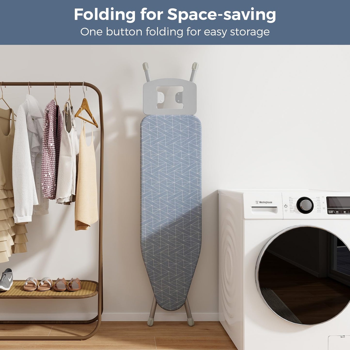 Ironing Board with Iron Rest Full Size Iron Stand with 3 Layers Extra Thick Cover