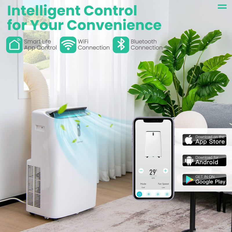 Portable Air Conditioner, 14000 BTU 4 in 1 AC Unit with Cool, Fan, Heat & Dehumidifier