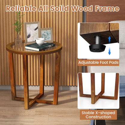 Tempered Glass Top End Table