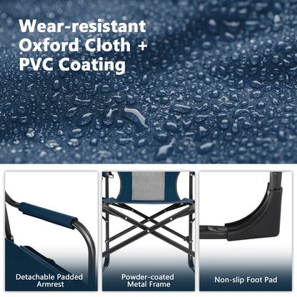 Folding Camping Chair Heavy-Duty Director Chair Supports 400lbs for Adults