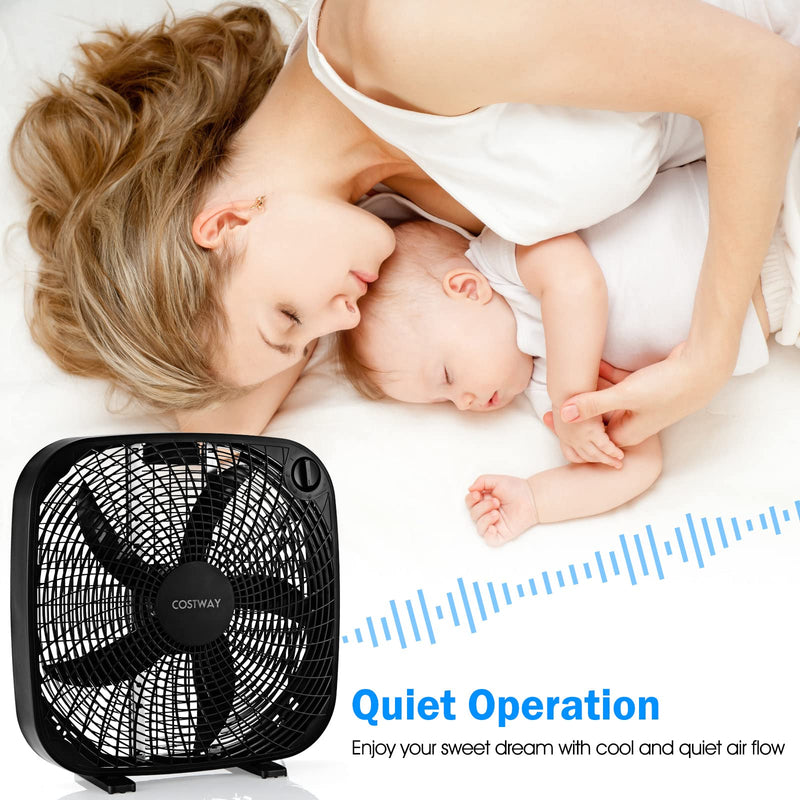 20 Inches Portable Floor Fan with Knob Control 2 Supporting Feet Compact Lightweight