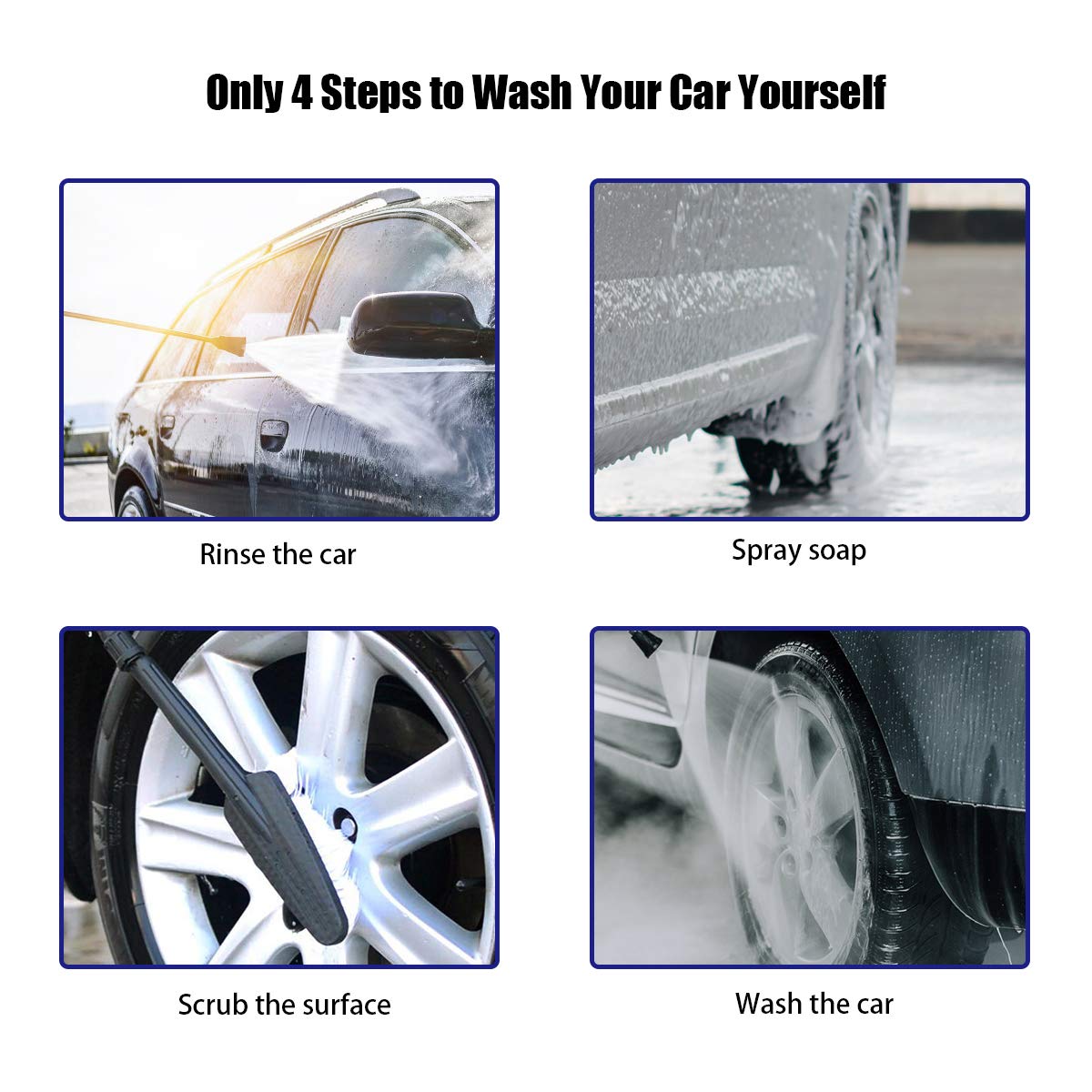 3000PSI Electric Pressure Washer, Portable High Power Washer w/ 5 Nozzles, Hose Reel, Soap Bottle, 2 GPM 2000W (Red)