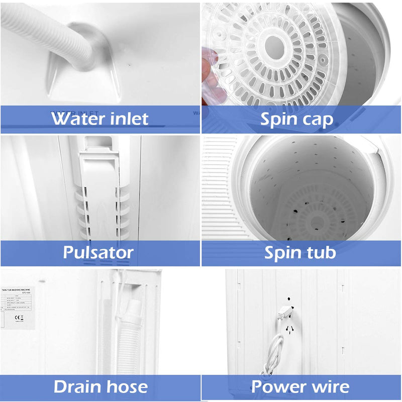 Buy Mini Compact Twin Tub Washing Machine | 20lbs - Arlime