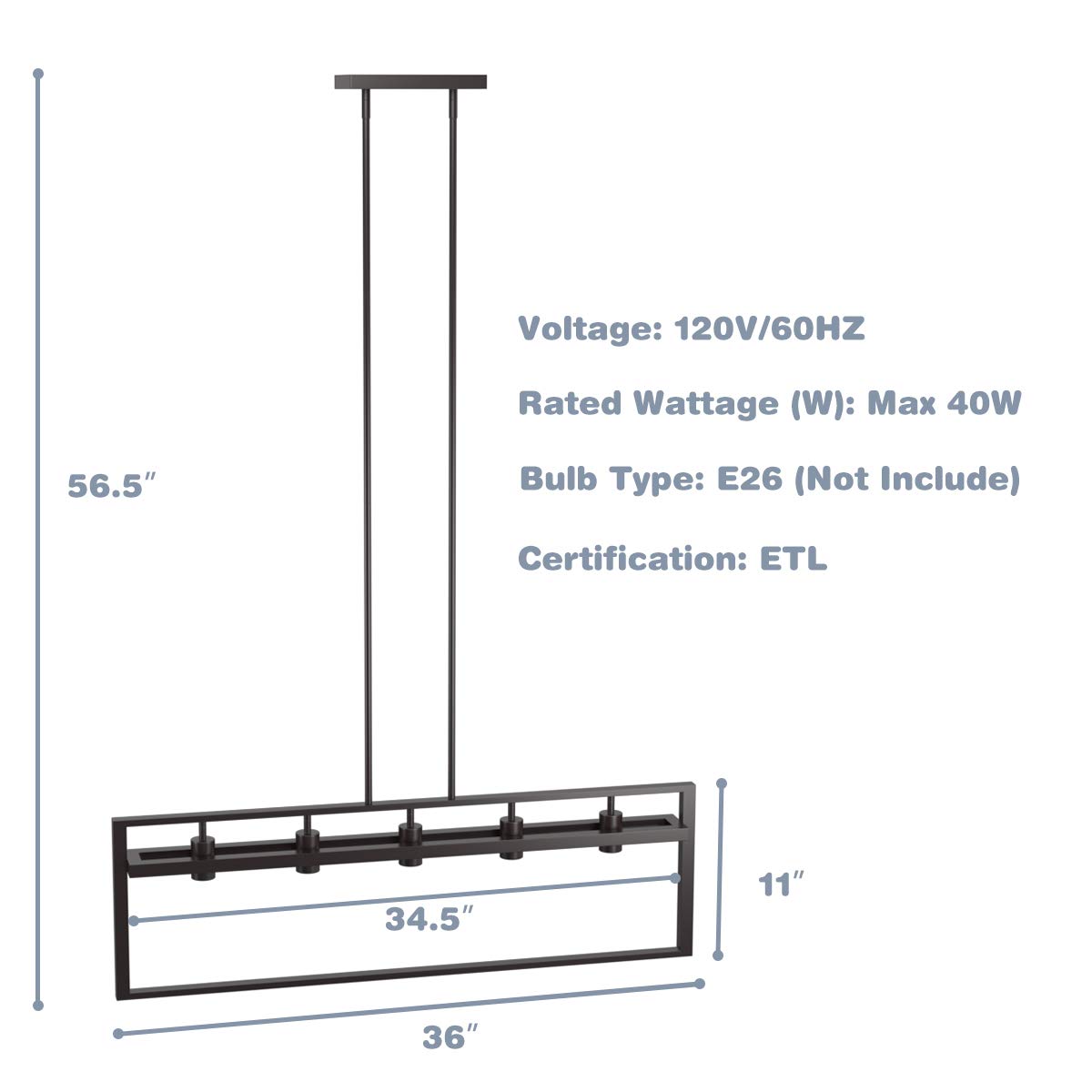 ARLIME 5-Light Island Lighting