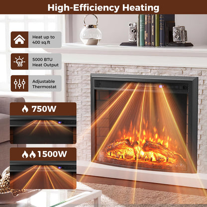 26 inch Electric Fireplace Insert with Curved Screen