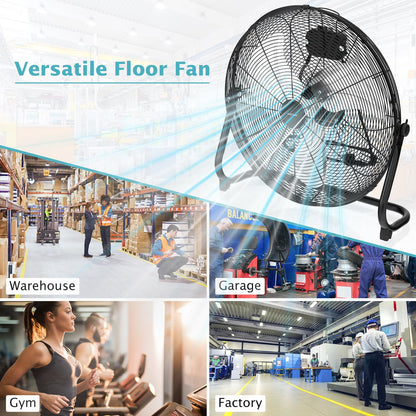 20 inch High Velocity Floor Fan with 145°Rotation for Home