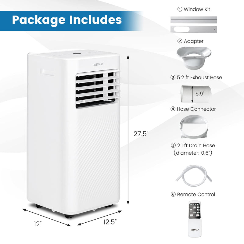 Portable Air Conditioner, 10000 BTU AC Unit with Cool, Fan, Dehumidifier & Sleep Mode for Rooms up to 350 Sq.Ft (White)