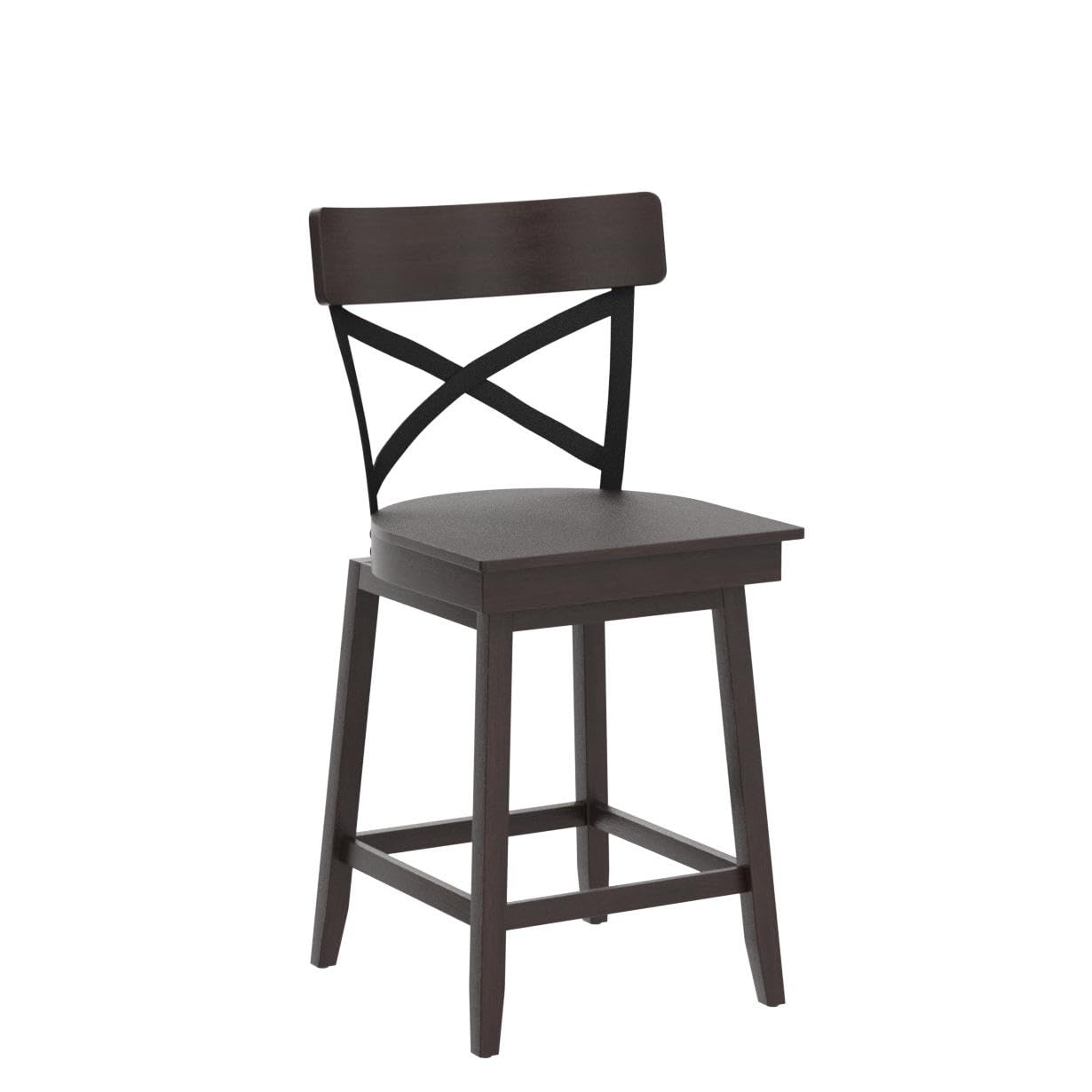 24 Inch Swivel Bar Stool Set of 2/4 Ergonomic Counter Height Chairs with Open X Back & Footrest
