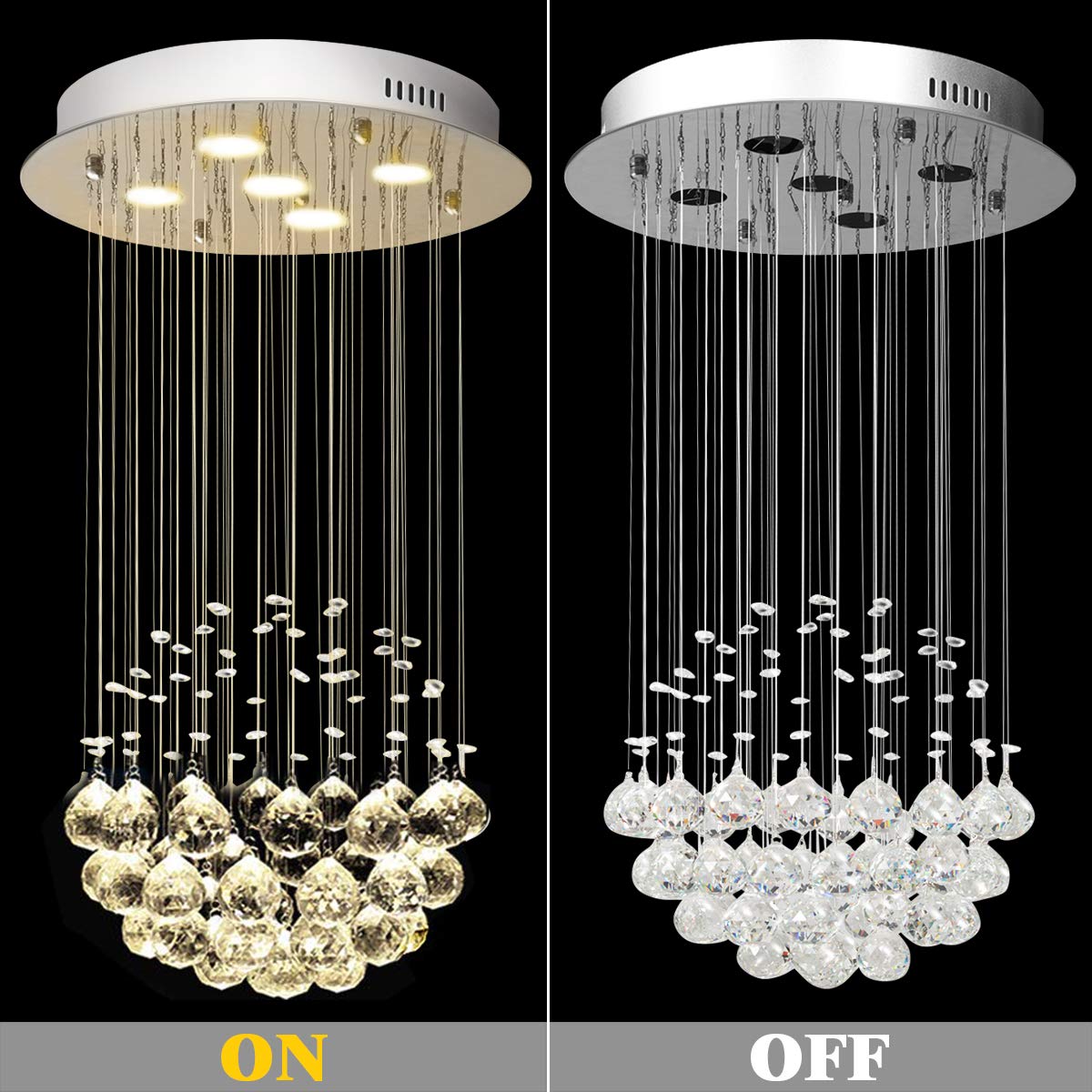 ARLIME Modern K9 Crystal Raindrop Chandelier