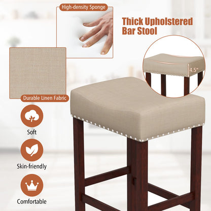 25-inch Counter Height Bar Stools Set of 2/4 Backless Vanity Chair for Makeup