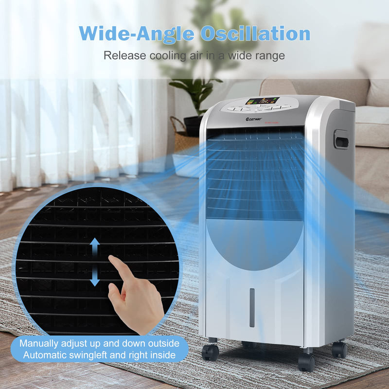 ARLIME 4-IN-1 Evaporative Air Cooler, Heater and Humidifier Combo, 3 Wind Speeds, 4 Modes, 8H Timer