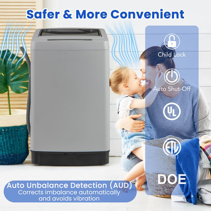Portable Washing Machine 11 LBS Full Automatic Portable Washer with 8 Modes