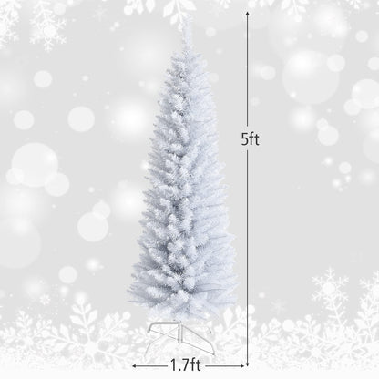 5 Ft Unlit Snow Flocked Christmas Tree with 240 Branch Tips