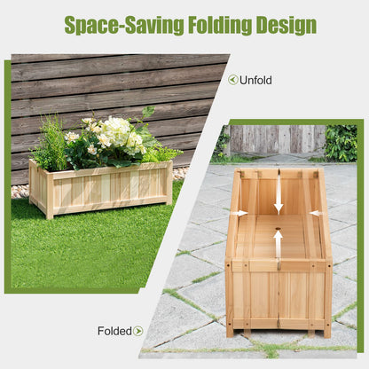 Wooden Planter Garden Bed with Drainage Holes for Vegetables