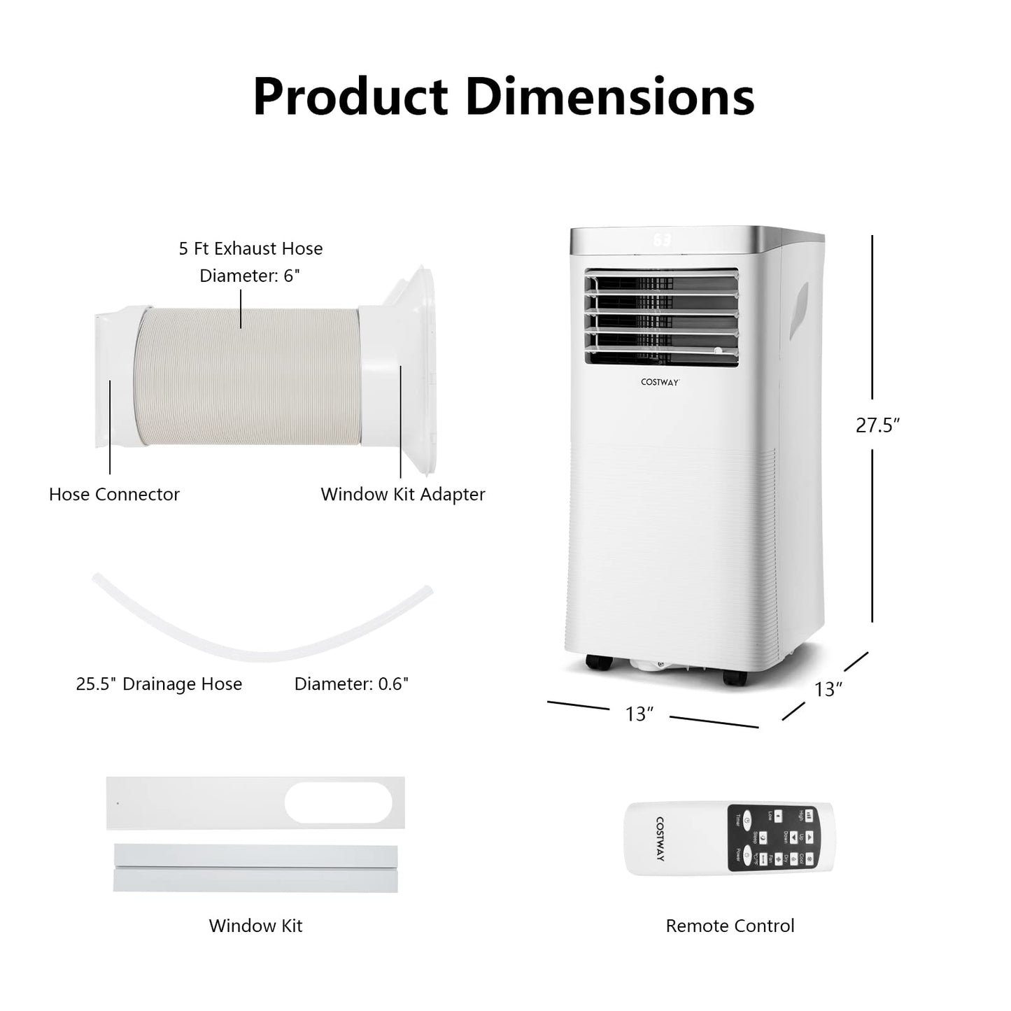 Portable Air Conditioners, ARLIME 8000 BTU 3-in-1 AC Unit with Fan & Dehumidifier