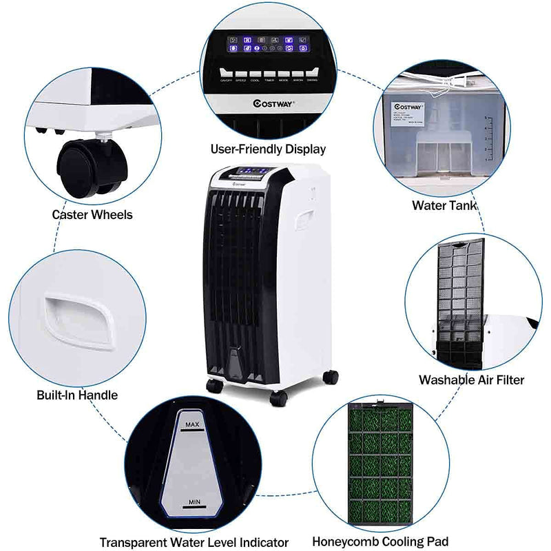 ARLIME Evaporative Air Cooler Portable Tower Fan with Remote Control and Humidifier