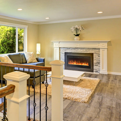 ARLIME 50” Recessed Electric Fireplace 750W/1500W Wall Mounted & in Wall