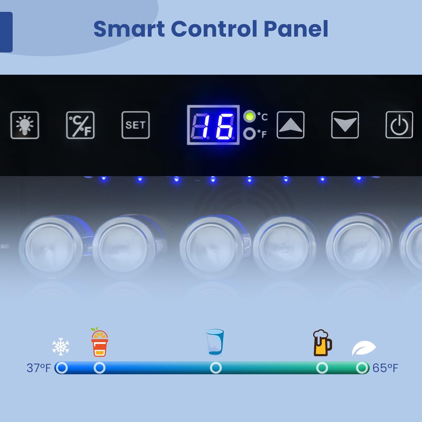 24 Inch Beverage Fridge, 190 Cans Under Counter Drink Fridge w/Stainless Steel Door & Removable Shelves