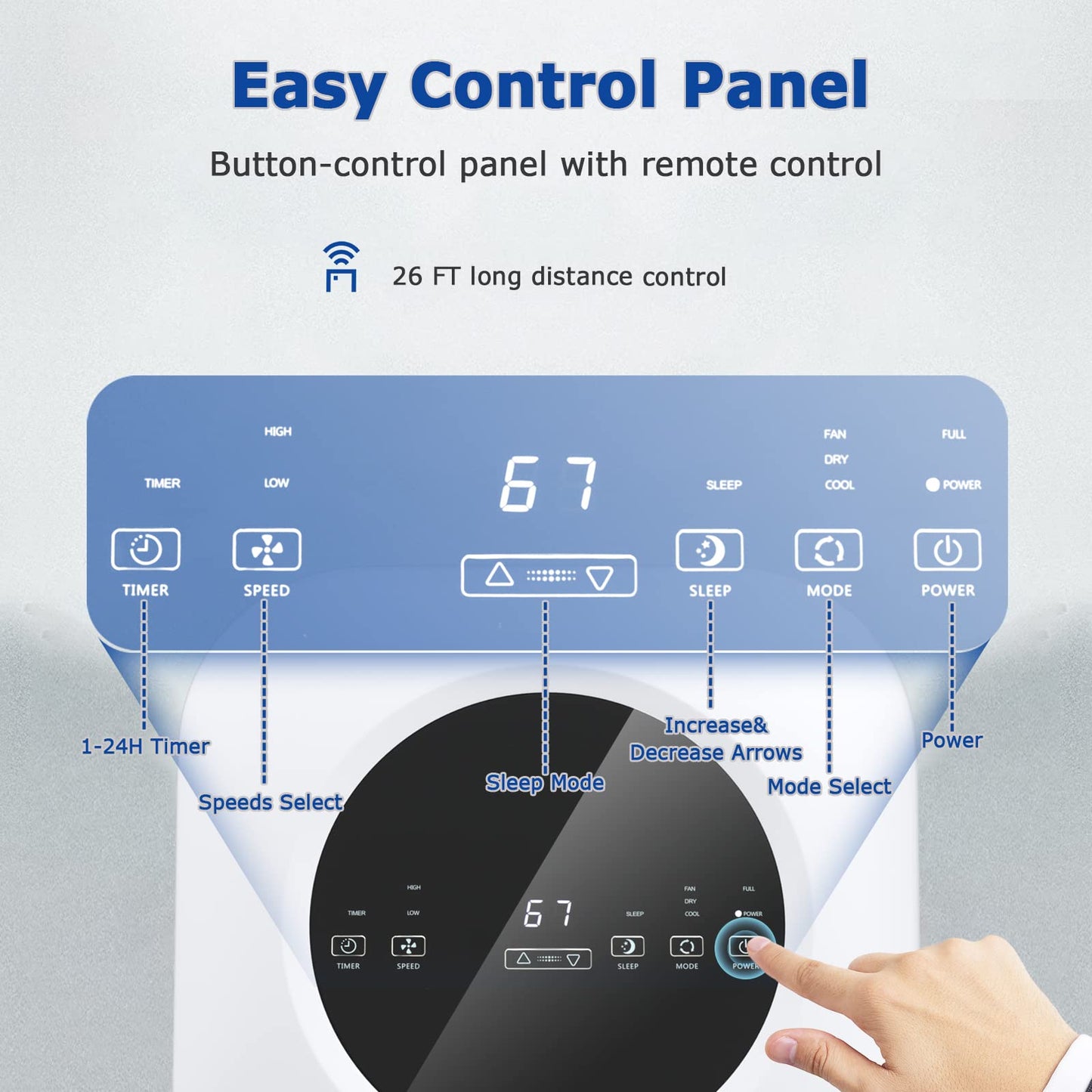ARLIME 9,000 BTU (6,500 BTU SACC) Portable Air Conditioner, AC Unit Portable with Remote Control