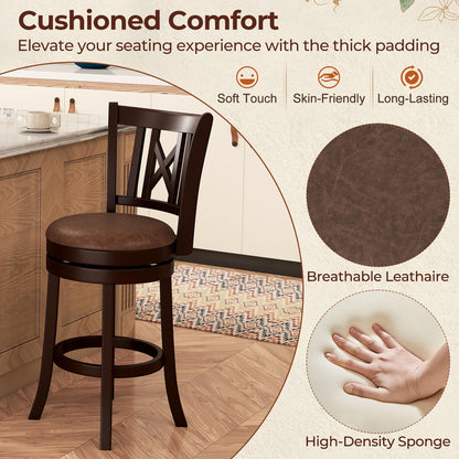 26”/30” Swivel Bar Chairs with Footrest for Kitchen Island & Pub
