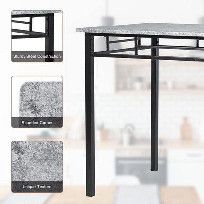 5 Piece Modern Kitchen Dining Set with Sponge Cushion and Metal Structure