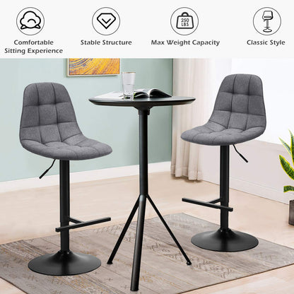 Bar Stools Set of 2/4 Height Adjustable Swivel Bar Chairs
