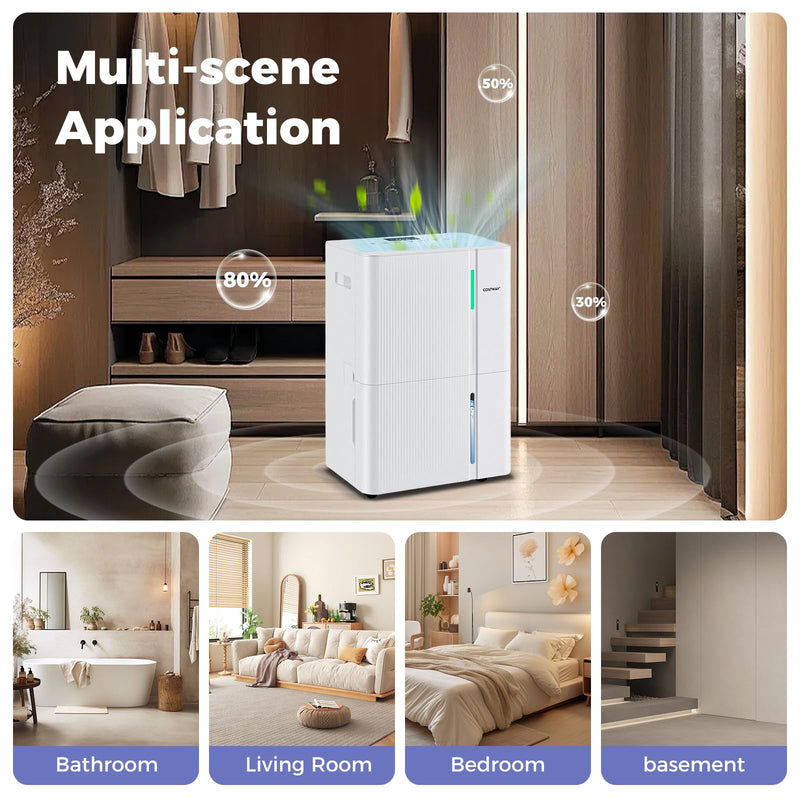 96 Pints Dehumidifier for Basement with 24H Timer