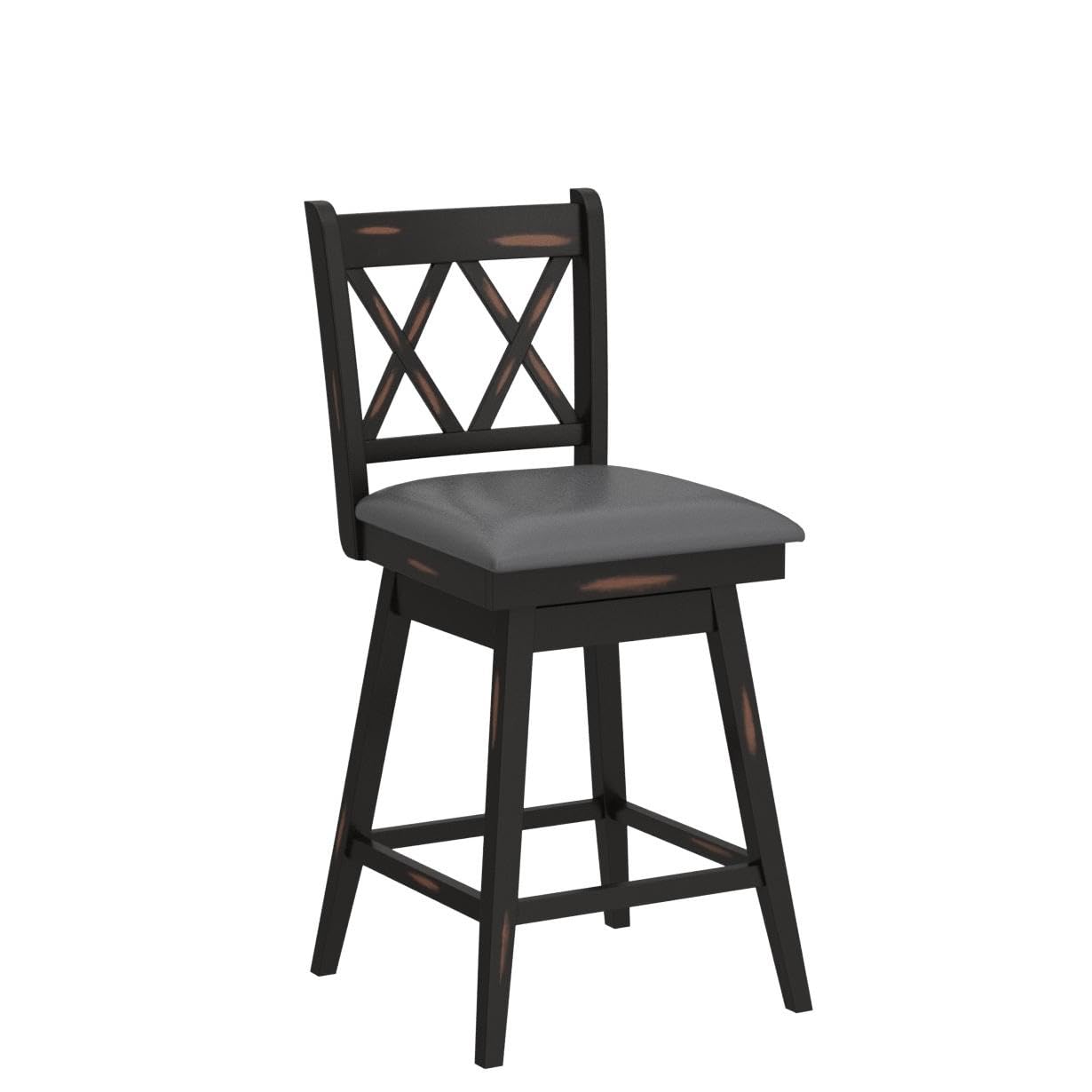 360 ° Swivel Counter Height 25 inch Bar Stool with Foot Rest Upholstered Cushion & Ergonomic Backrest