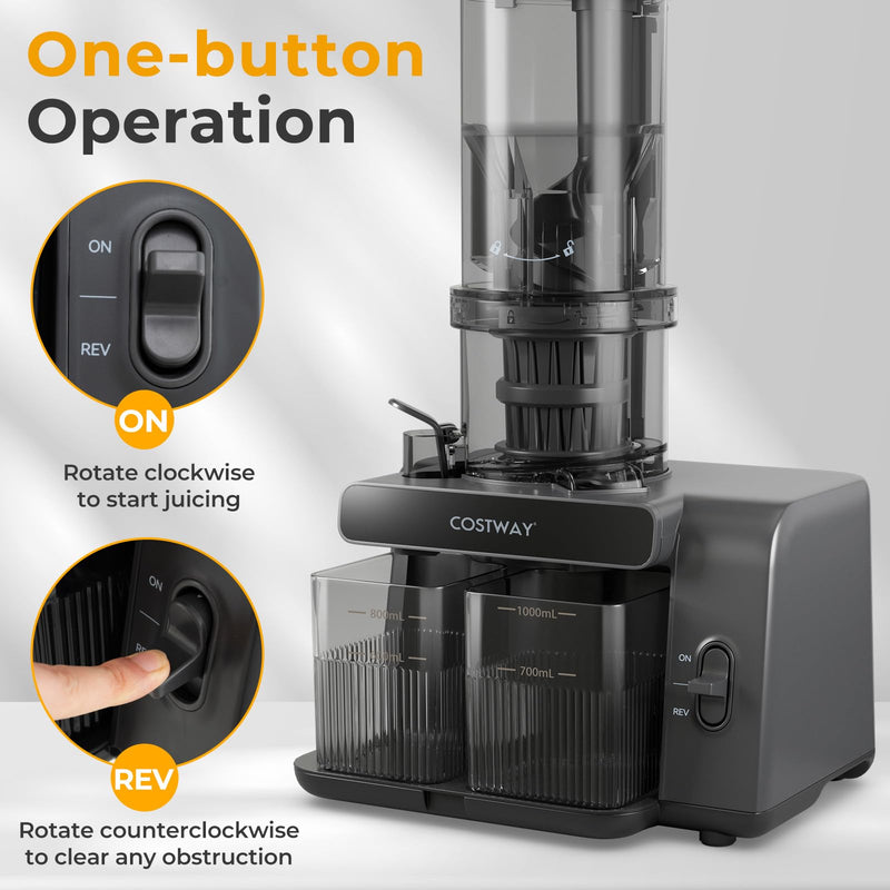 ARLIME Cold Press Juicer Slow Juice Extractor Machine with 5.3” Feed Chute