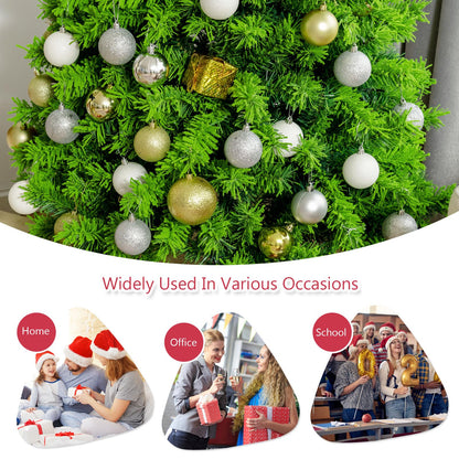 6.5Ft Artificial Christmas Tree Realistic Snow Flocked Hinged Pine Tree with Solid Metal Stand
