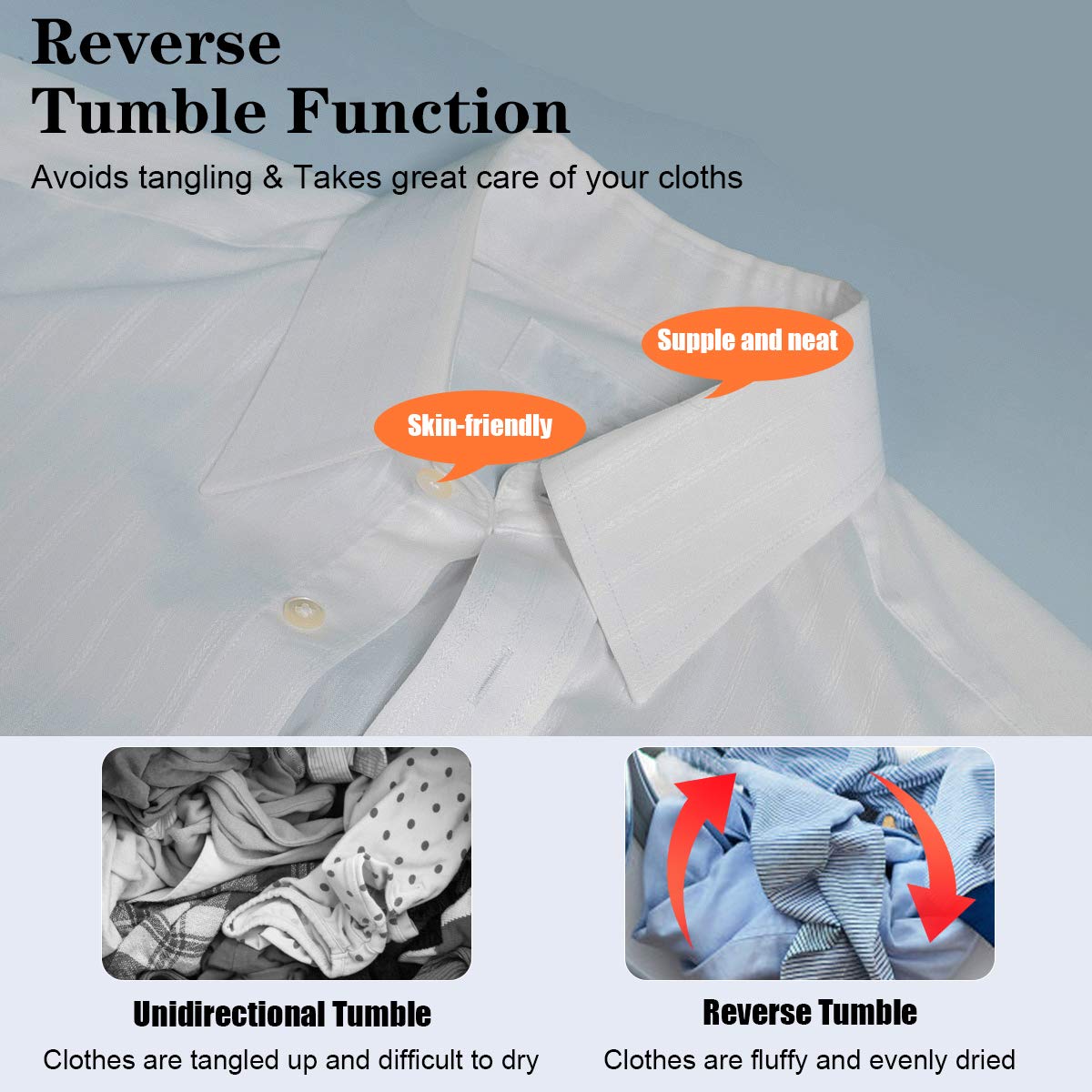 1700W Electric Portable Clothes Dryer with Stainless Steel Tub