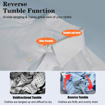 1700W Electric Portable Clothes Dryer with Stainless Steel Tub