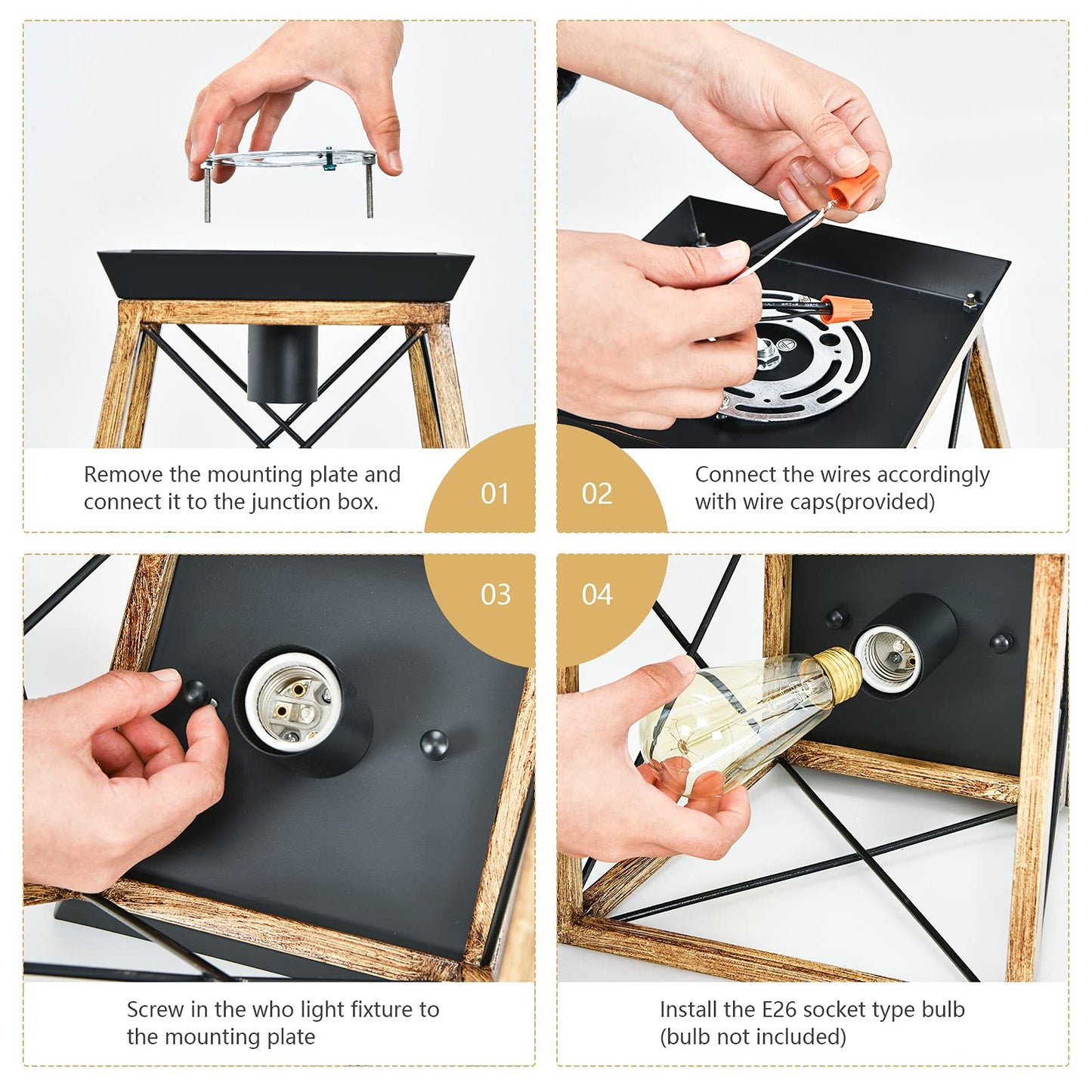 ARLIME Rustic Farmhouse Ceiling Light