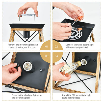 ARLIME Rustic Farmhouse Ceiling Light