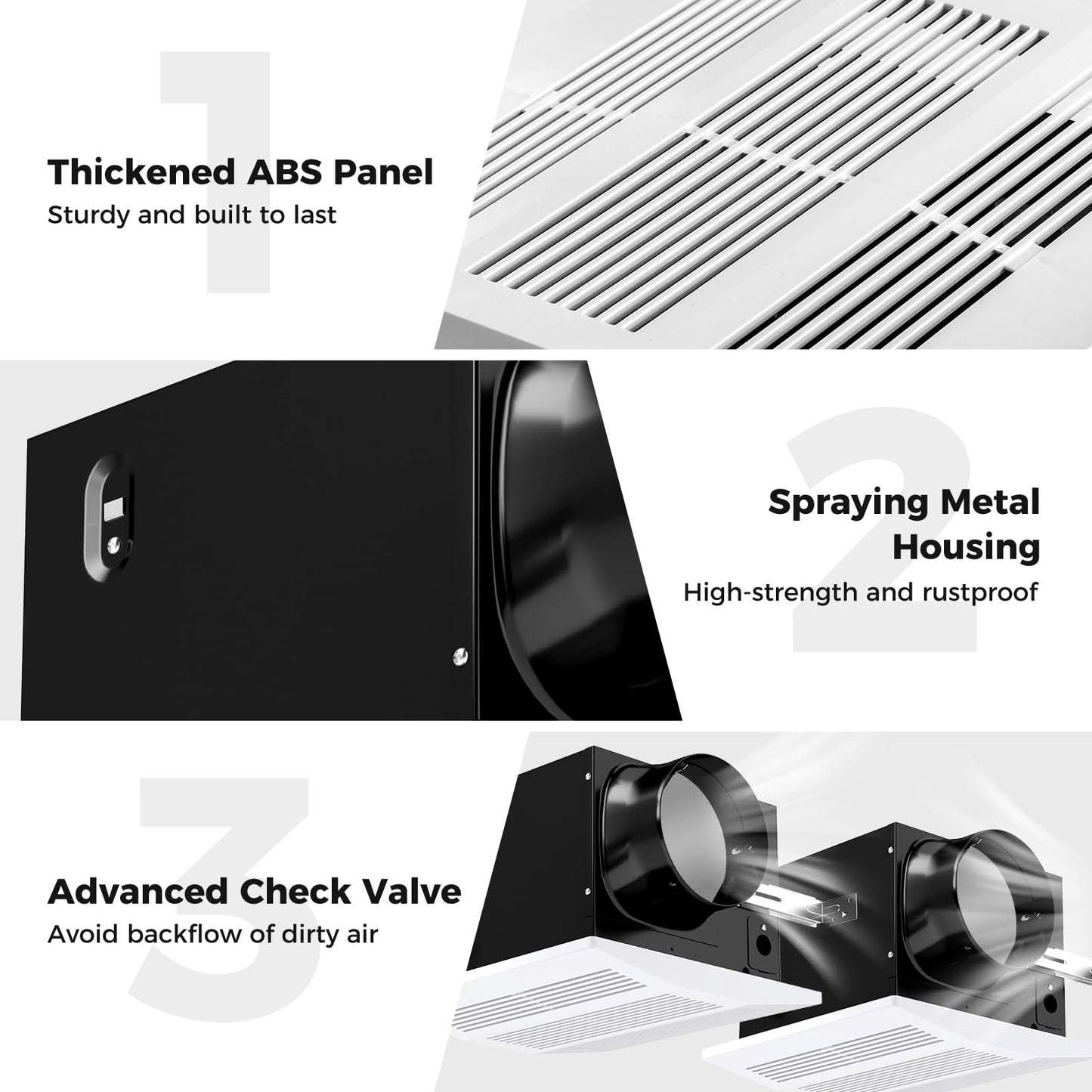 ARLIME 200 CFM Bathroom Exhaust Fan Ceiling Mount Exhaust Ventilation Fan