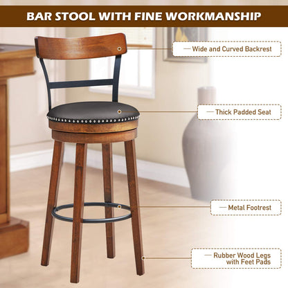 Bar Stools Set of 2 360-Degree Swivel Stools(30.5")
